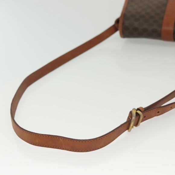 CELINE Macadam Canvas Shoulder Bag Pvc Leather Brown Gold - Picture 7 of 12